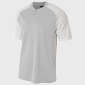 Youth Performance Contrast 2 Button Baseball Henley T-Shirt