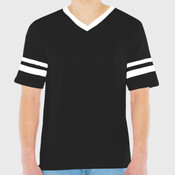 Unisex Poly-Cotton V-Neck Football T-Shirt
