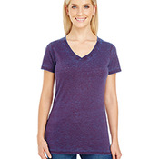 Ladies' Cross Dye Short-Sleeve V-Neck T-Shirt
